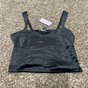 Wild fable NWT velvet cropped tank top with silver bow size large